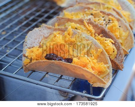 Thai Crispy Pancake (Kanom Buang), Thai sweetmeat , Selective Focus