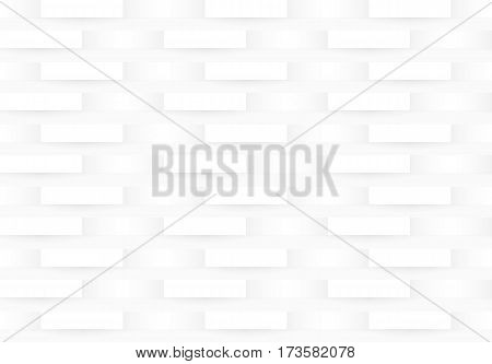 White seamless texture decorative brick wall on white background.