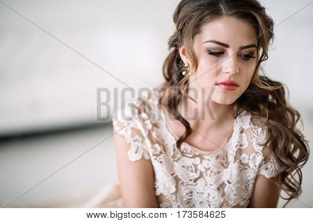 Portrait Of The Bride Crying, Sadness, Streaks Mascara Wipes.