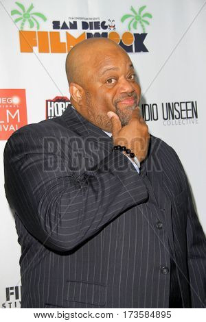 Mark Christopher Lawrence arrives at the 2017 San Diego Film Week Closing Reception and Film Awards at T-Short Galleries in San Diego, CA on Feb. 25, 2017. 