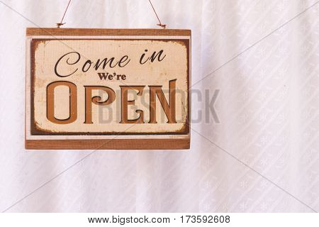 Brown Wooden Vintage Sign with the word 