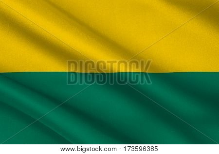 Flag of The Hague is the seat of government in the Netherlands and the capital city of the province of South Holland. 3d illustration