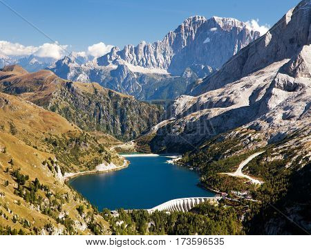 Autumnal view of mount civetta Dolomiti Italy