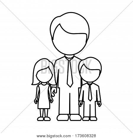 silhouette man with his children icon, vector illustraction design