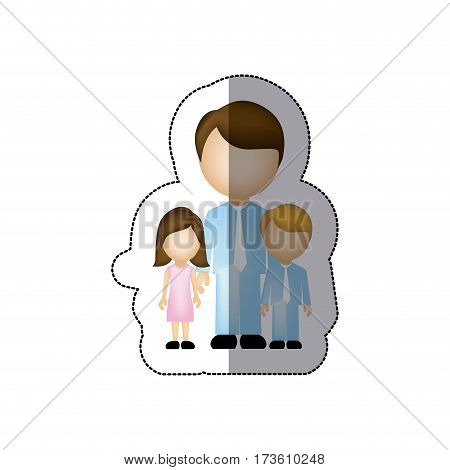 color man with his children icon, vector illustraction design