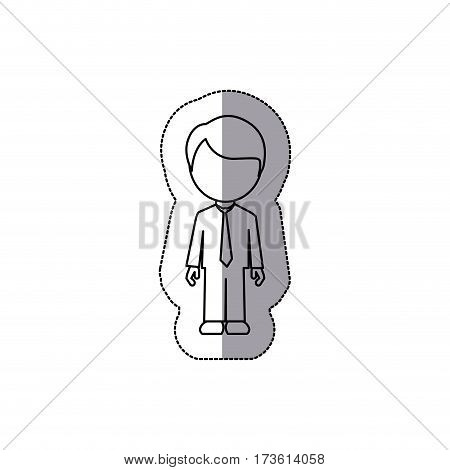 silhouette man sticker icon, vector illustraction design