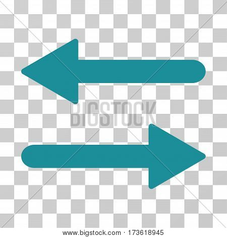 Arrows Exchange Horizontal vector icon. Illustration style is flat iconic soft blue symbol on a transparent background.
