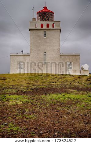 Famous Lighthouse of Dyrholaey in Iceland, Europe