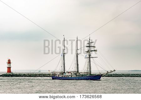 Sailing ship on the sea. Tall Ship.Yachting and Sailing travel. Cruises and holidays