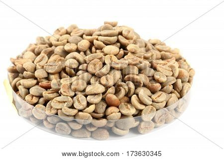 not fried a bunch of green coffee beans for processing and use in food