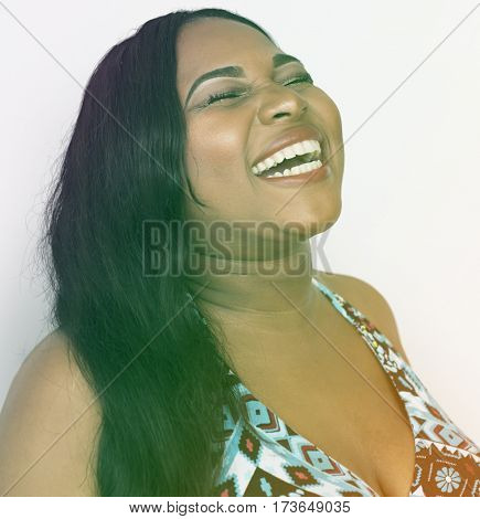 African Lady Laughing Studio Concept
