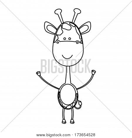 figure sticker girafe icon, vector illustraction design image