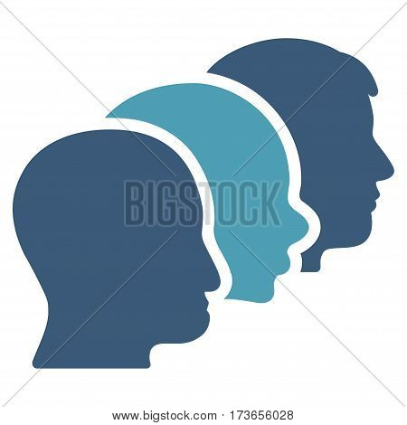 Client Profiles vector icon. Flat bicolor cyan and blue symbol. Pictogram is isolated on a white background. Designed for web and software interfaces.