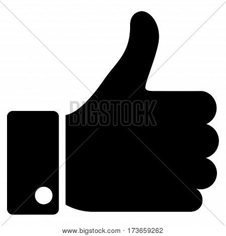 Thumb Up vector icon. Flat black symbol. Pictogram is isolated on a white background. Designed for web and software interfaces.