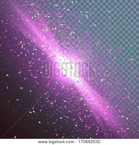 Illustration of Outer Space Exlosion Vector Effect. Confetti Particle Fragments with Vector Explosion. Happy Birthday Vector Confetti Dust
