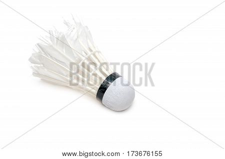 Bad condition badminton ball isolated on white background
