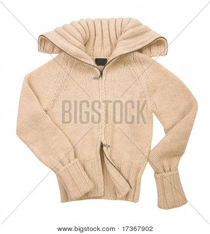 jaqueta blusa de lã branca