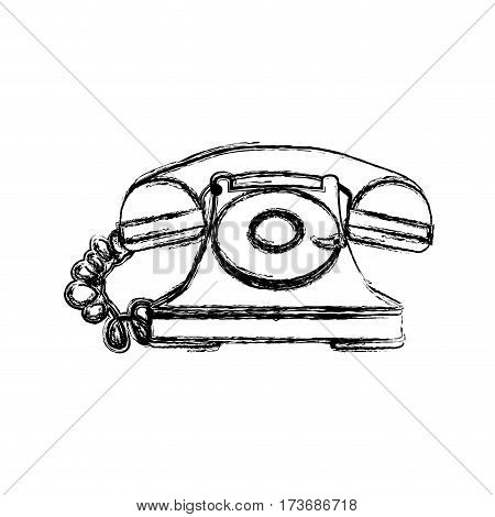 silhouette sticker color telephone icon, vector illustraction design image