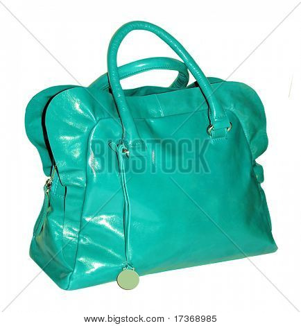 grüne patent Tasche mit ruff