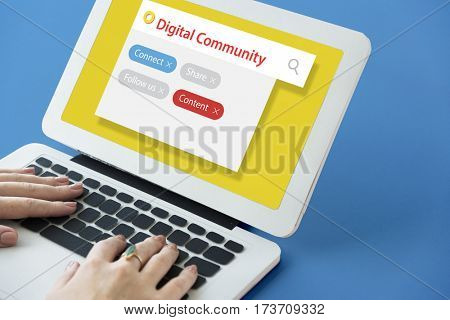 Digital Communication Social Media Graphic Words Icons