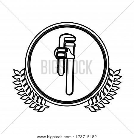 figure symbol pipe wrench icon stock, vector illustration design
