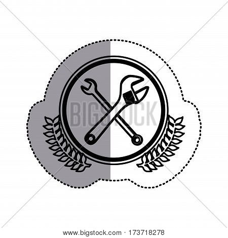 contour symbol wrench and monkey wrench icon, vector illustration design image