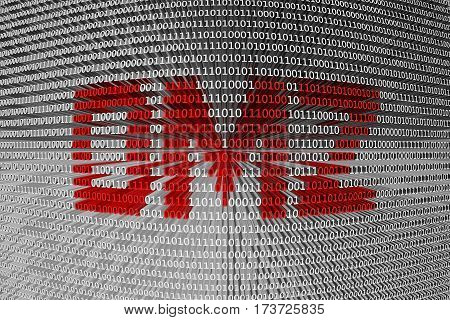 dmz in the form of binary code, 3D illustration