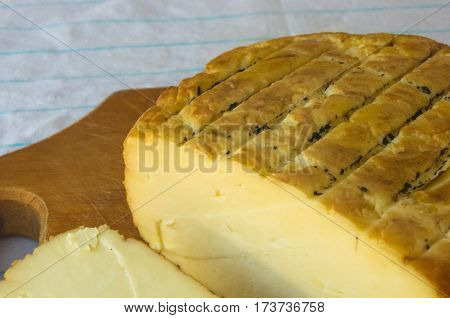 Head Of Traditional Adygei Cheese Handmade
