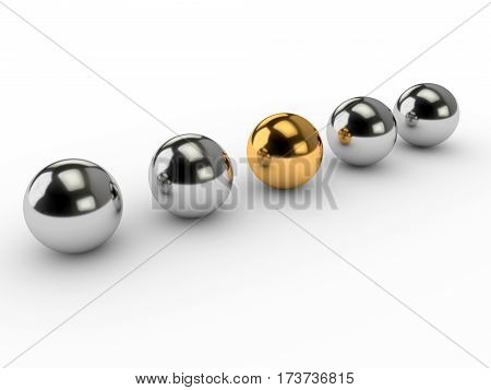 Business concepts illustration. Individuality and leadership in team. 3d render