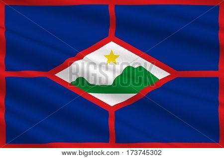 Flag of Sint Eustatius also known affectionately to the locals as Statia of the Netherlands. 3d illustration