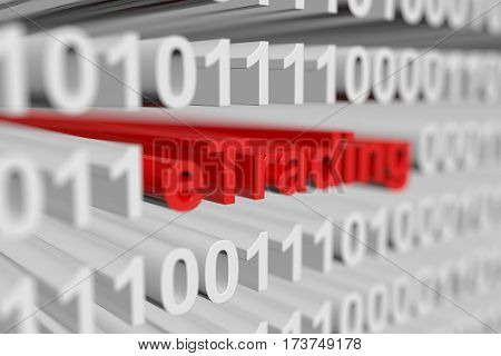 eTrading presented in the form of a binary code with blurred background 3d illustration