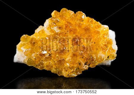 Citrin Quartz, Mineral, Black Background, Healing Stone