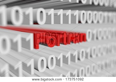 fortran as a binary code with blurred background 3D illustration