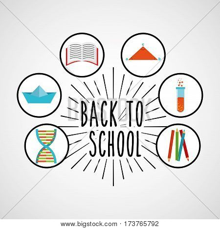 back to school set suplies vector illustration design