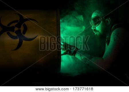 Photo of a bearded male with smoking 