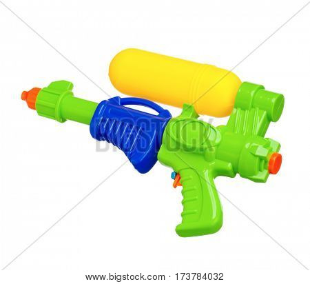 Plastic water gun isolated on white background