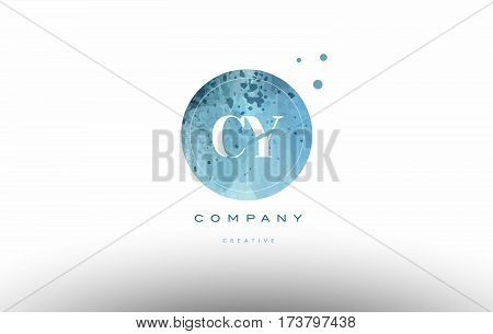 Cy C Y  Watercolor Grunge Vintage Alphabet Letter Logo
