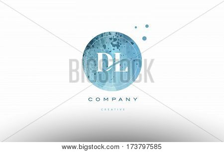 Dl D L  Watercolor Grunge Vintage Alphabet Letter Logo