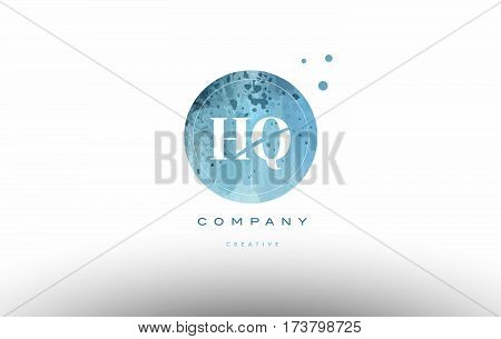 Hq H Q  Watercolor Grunge Vintage Alphabet Letter Logo