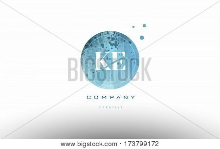 Ke K E  Watercolor Grunge Vintage Alphabet Letter Logo