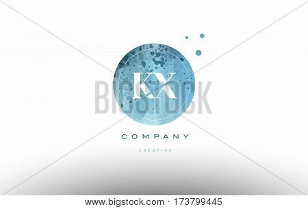 Kx K X  Watercolor Grunge Vintage Alphabet Letter Logo