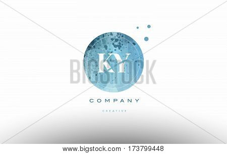 Ky K Y  Watercolor Grunge Vintage Alphabet Letter Logo