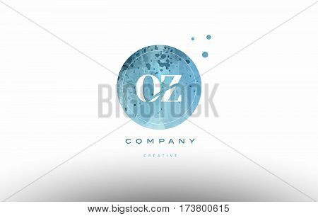 Oz O Z  Watercolor Grunge Vintage Alphabet Letter Logo