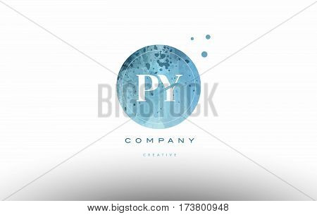 Py P Y  Watercolor Grunge Vintage Alphabet Letter Logo