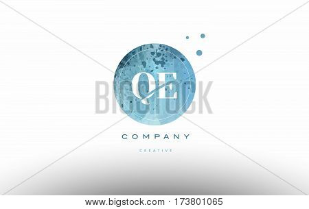 Qe Q E  Watercolor Grunge Vintage Alphabet Letter Logo