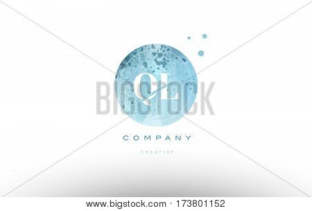 Ql Q L  Watercolor Grunge Vintage Alphabet Letter Logo