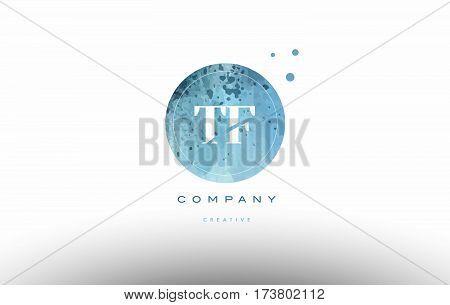 Tf T F  Watercolor Grunge Vintage Alphabet Letter Logo