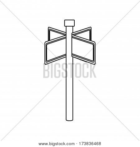 monochrome contour with rectangle shape with metal multidirectional pointers vector illustration