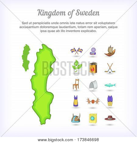 Sweden concept kingdom. Cartoon illustration of sweden vector concept for web