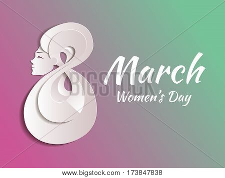 March 8th Holiday greeting card. Stylized as pape. Vector illustration which can be used in any size.
